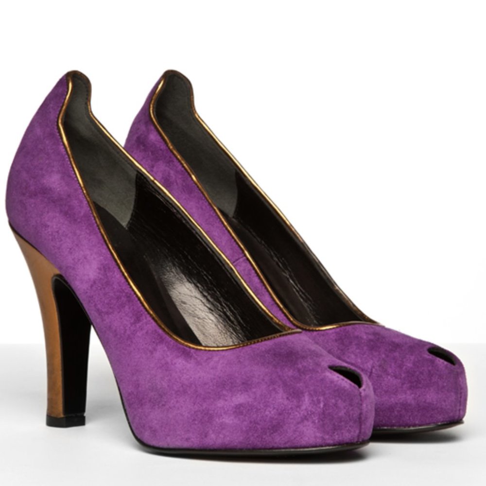 NWOT Purple Nanette Lepore Size 9 Peep-Toe Pumps